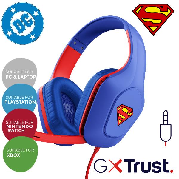TRUST GXT416SM ZIROX SUPERMAN CUFFIE GAMING OVER-EAR CON …