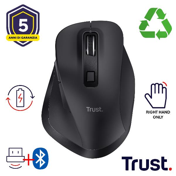 Trust Fyda mouse Ufficio Mano destra RF senza …