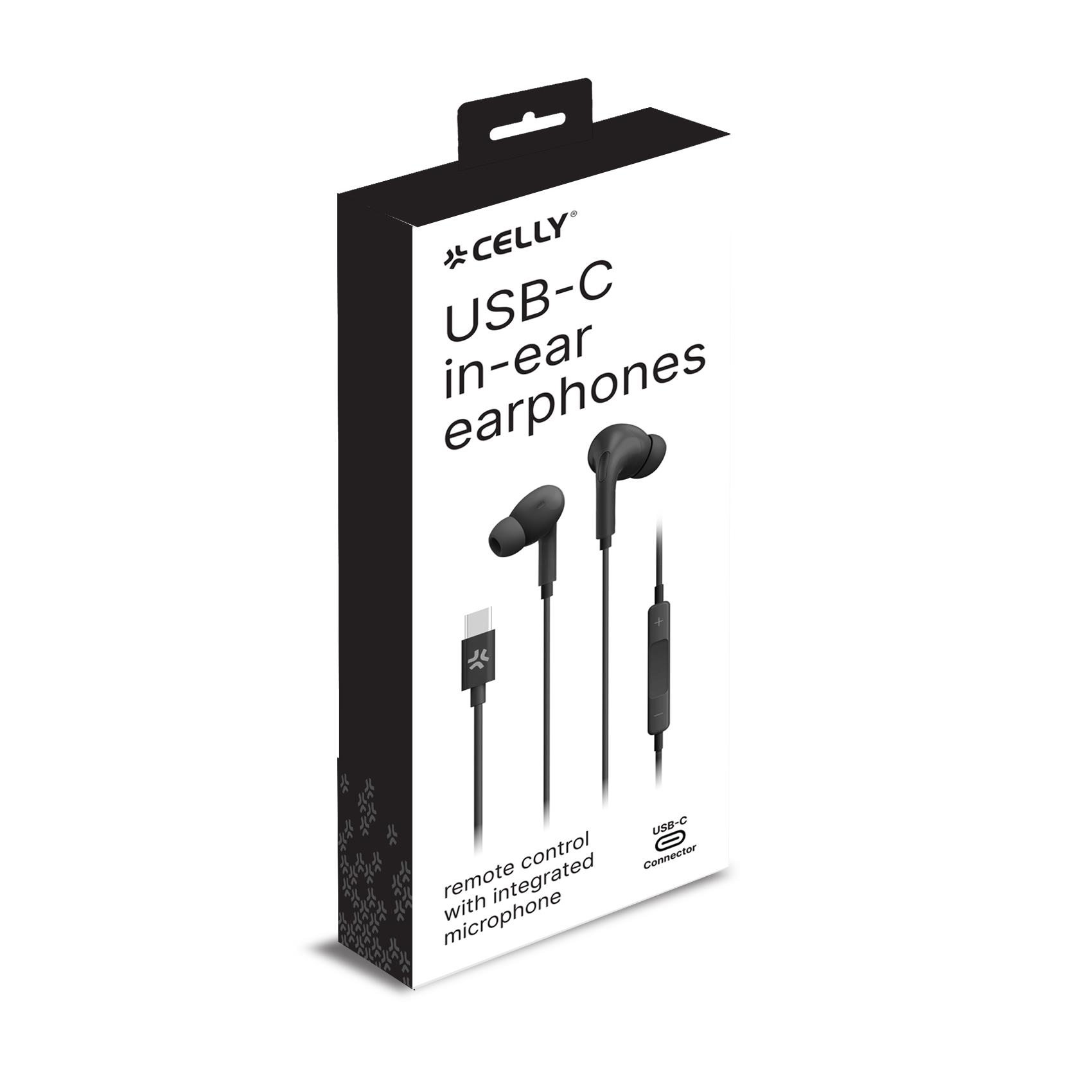 =>>IN EAR STEREO EARPHONES USB-C BK