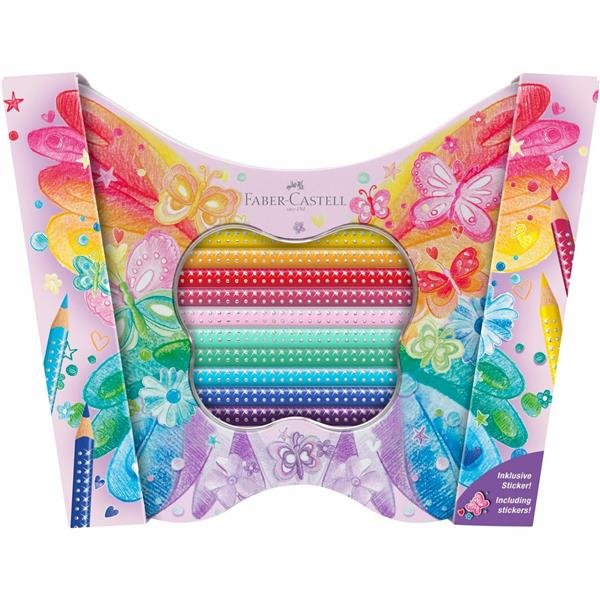 FABER CASTELL PENNARELLI IN SCATOLA DI LATTA FARFALLA …