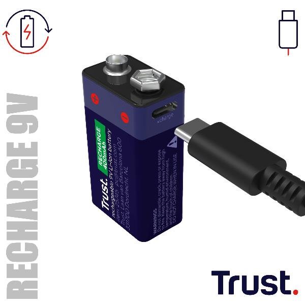 TRUST USB-C RECHARGEABLE BATTERY - 9V