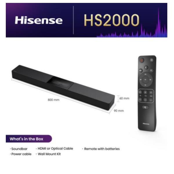 HISENSE HS2000 SOUNDBAR 2.1 DOLBY DIGITAL PLUS BLUETOOTH …