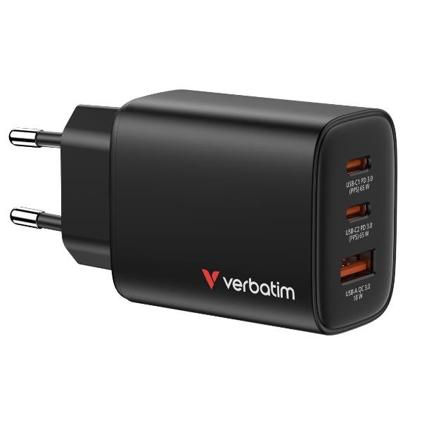 VERBATIM ESSENTIALS GaN CHARGER CARICABATTERIE DA RETE 65W …