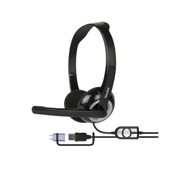 HAMLET CUFFIA CON MIC. + USB-C ADAPTER