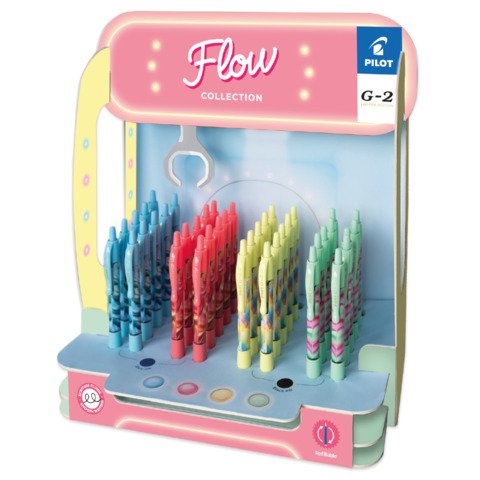PILOT G-2 FLOW ESPOSITORE PENNA ROLLER A SCATTO …