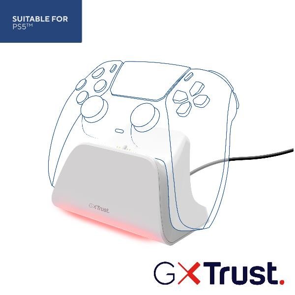 TRUST GXT255W CHARGE STAND PS5 WHITE