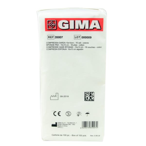 GIMA COMPRESSA GARZA 10X10 CM IN COTONE BIANCO …