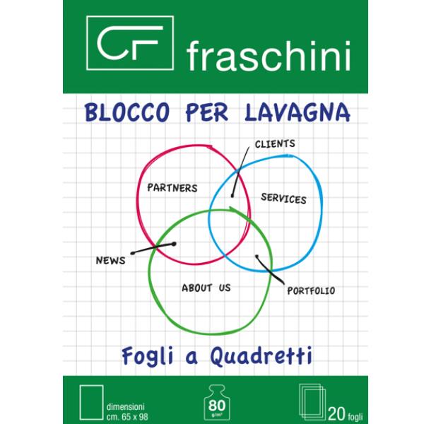 FRASCHINI BLOCCO PER LAVAGNA A QUADRETTI 20 FOGLI …