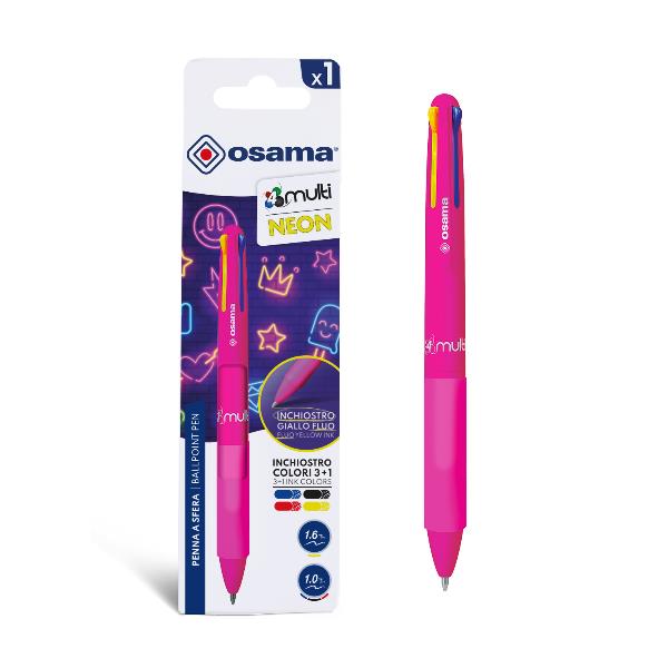 OSAMA 4MULTI NEON PENNA A SFERA A SCATTO …