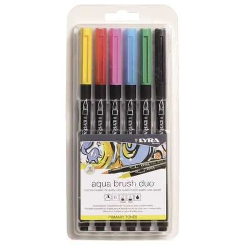 Pennarello Aqua Brush Duo - colori primari - …