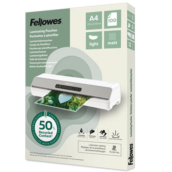 FELLOWES CF100 POUCHE A4 RICICLATE 50% OPACH