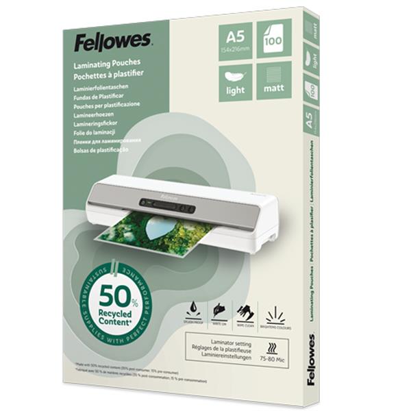 FELLOWES CF100 POUCHE A5 RICICLATE 50% OPACH