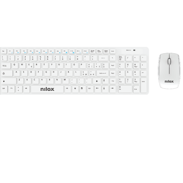 NILOX KIT KEYB+MOUSE WIRELESS WHITE