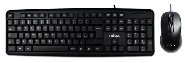 NILOX KIT CT20 KEYBOARD + MOUSE USB BLACK