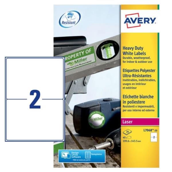 Avery Heavy Duty Laser Labels - Poliestere - …
