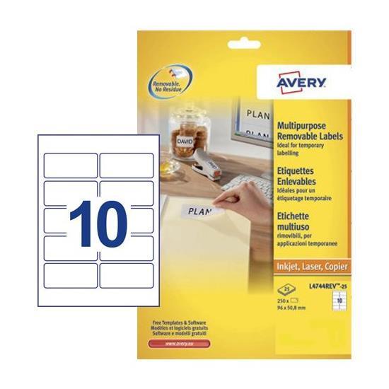 Avery L4744REV - Adesivo rimovibile - bianco - …