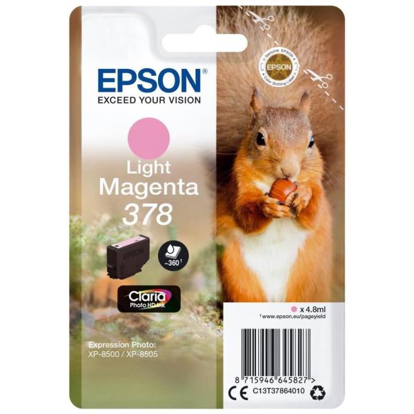 Epson 378 - 4.8 ml - magenta chiaro - originale - blister con radiofrequenza / allarme acustico - cartuccia d'inchiostro - per Expression Home XP-8605, XP-8606; Expression Photo XP-8500 Small-in-One, XP-8700