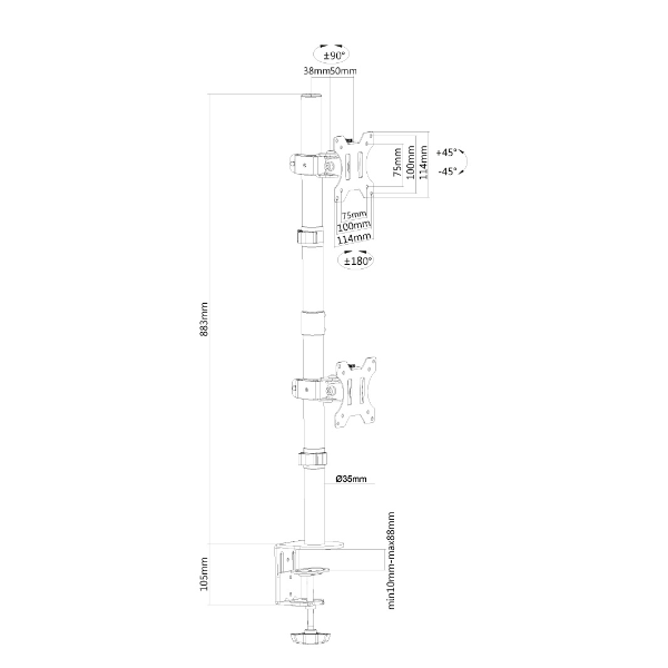 Neomounts FPMA-D550DV - Kit montaggio - per 2 …