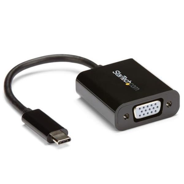 StarTech.com USB-C to VGA Adapter - Black - …