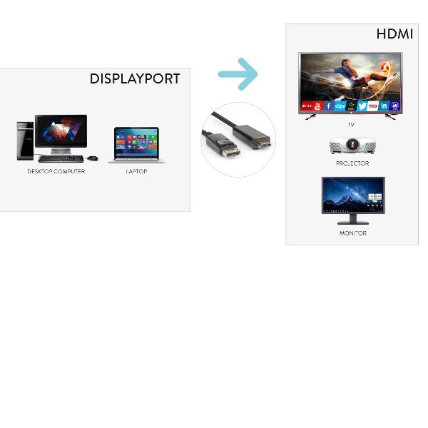 Hamlet XVCDP-HDM18 - Cavo adattatore - DisplayPort maschio …