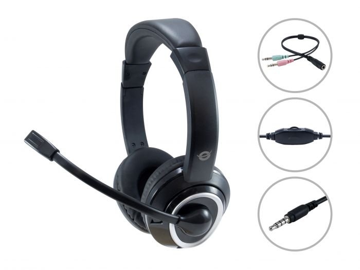 Conceptronic POLONA02BA - Cuffie con microfono - on-ear …