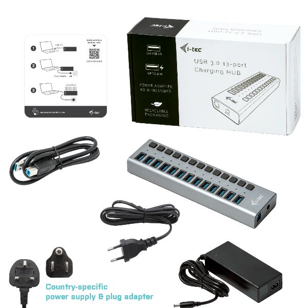 i-Tec USB 3.0 Charging HUB 13 port + …