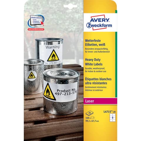 Etichette adesive L4715 - in poliestere - laser …