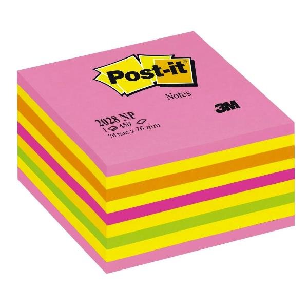 Foglietti riposizionabili Post-it® Notes Cubo Neon 76x76 mm …