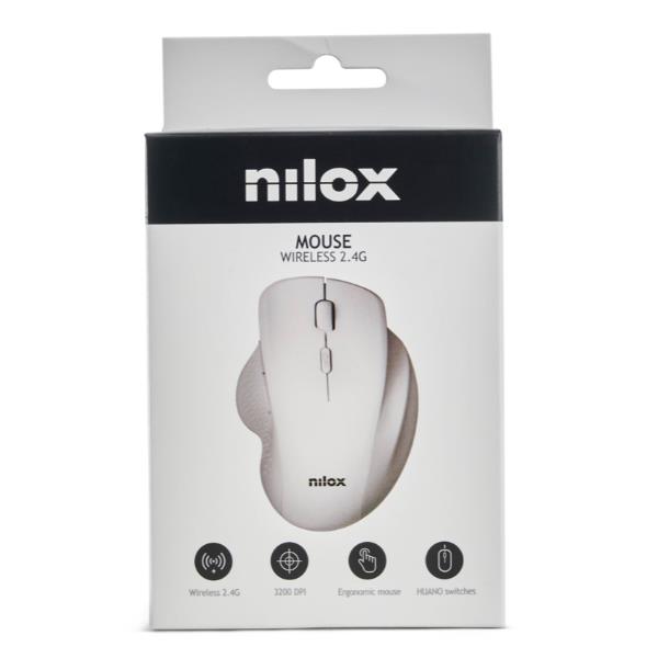 ERGONOMIC WIRELESS MOUSE NILOX WHIT