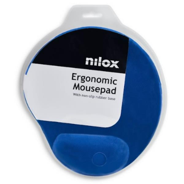 NILOX ERGONOMIC MOUSE PAD BLUE
