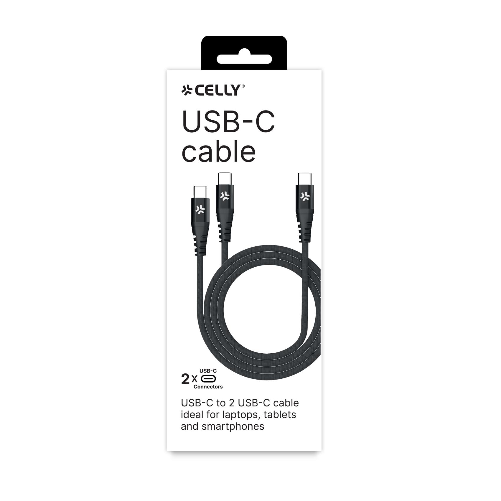 =>>USB-C TO 2 USB-C CABLE BK