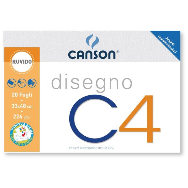 ALBUM CANSON DISEGNO C4 4 ANGOLI RUVIDO 33x48cm …