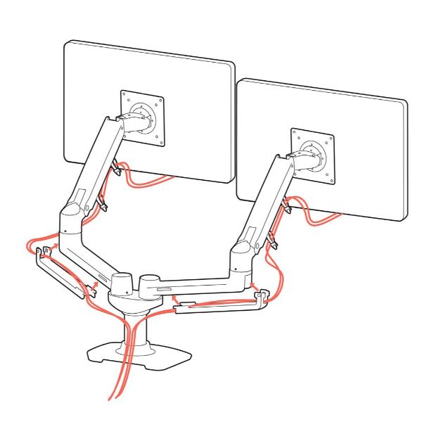 Ergotron LX Dual Side-by-Side Arm - Kit montaggio …