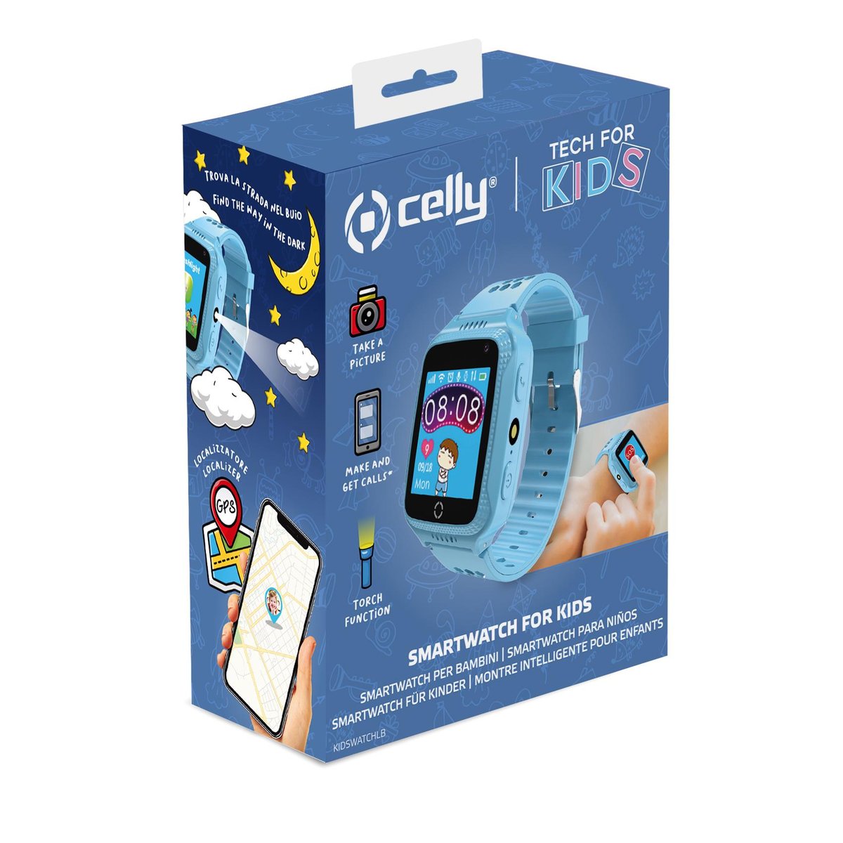 Celly KIDSWATCH - Blu - smartwatch con cinturino …