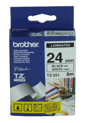 Brother TZe-251 - Adesivo standard - nero su …
