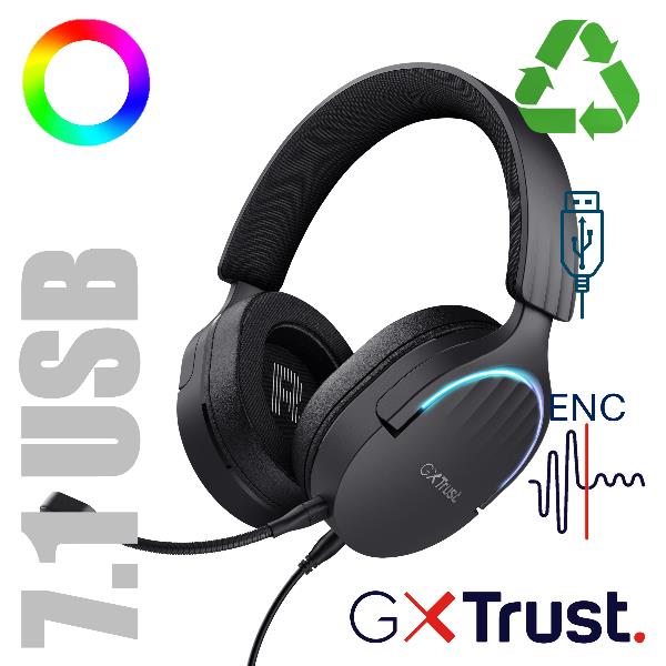 Cuffie gaming USB 7.1 GXT490 FAYZO - Trust