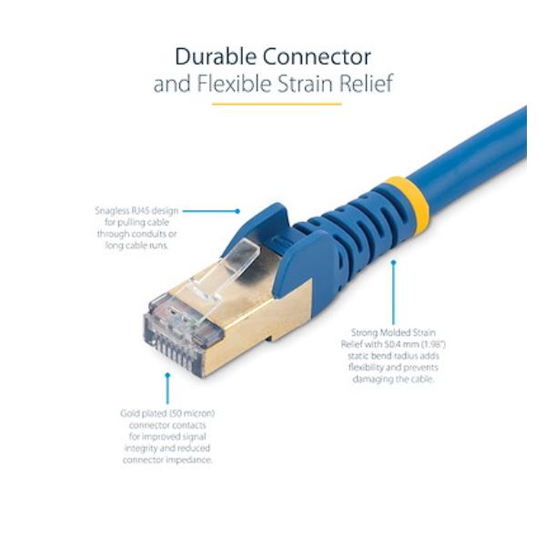 StarTech.com 10ft CAT6A Ethernet Cable, 10 Gigabit Shielded …