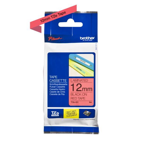Brother TZe-431 - Nero su rosso - Rotolo …