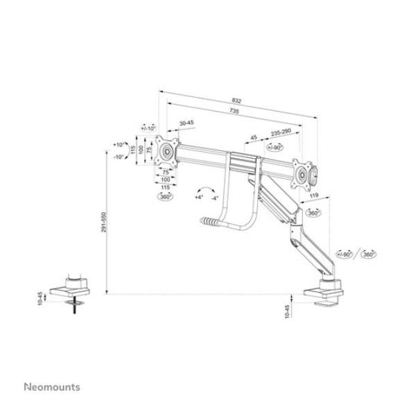 Neomounts by Newstar DS75-450BL2 - Kit montaggio (braccio …