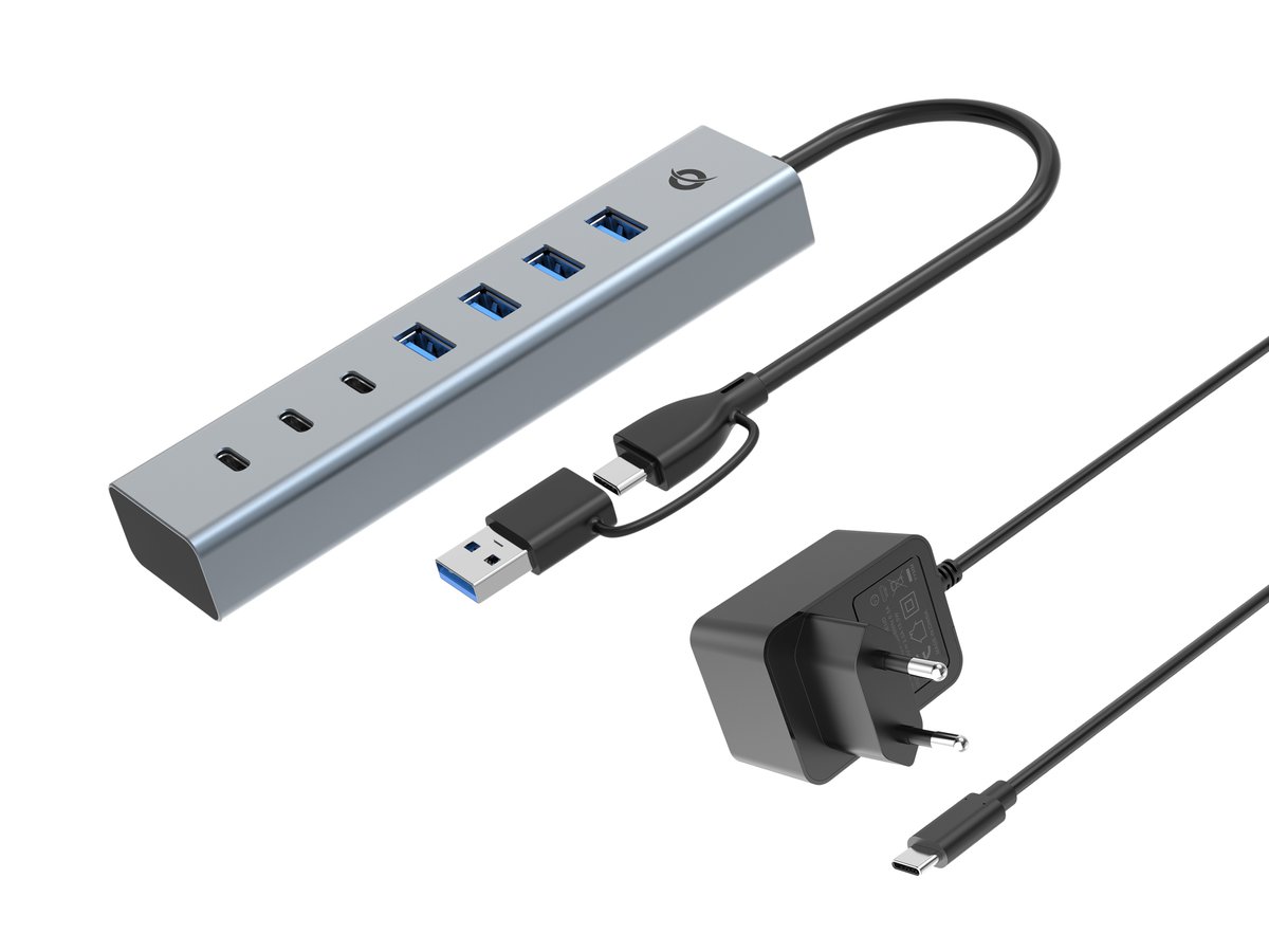 Conceptronic HUB USB 3.0 7 PORTE con alimentatore, …