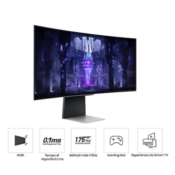 Samsung monitor WQHD, 21:9, 34”, 3440x1440.