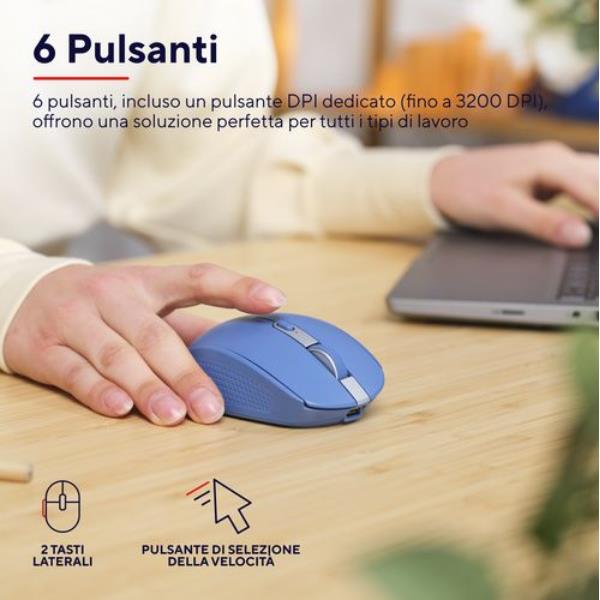 Trust OZAA MOUSE WIRELESS RICARICABILE SILENZIOSO CON DOPPIA …