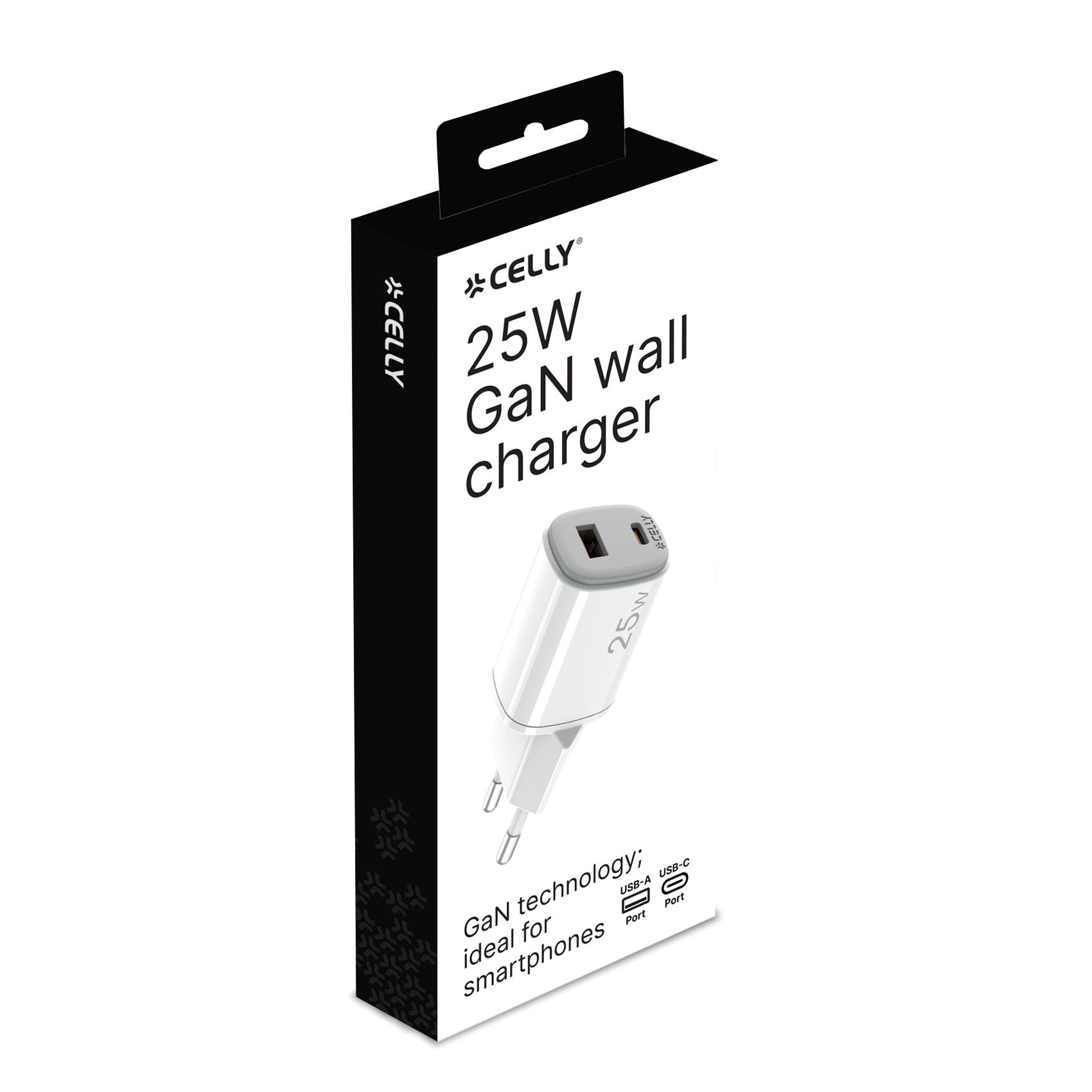 Celly 25W GaN Wall Charger UPTC COLLECTION