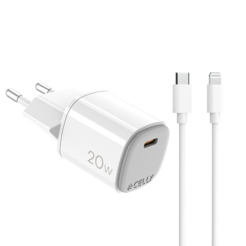 Celly UPTC1USBC20WCTL - 20W GaN Wall Charger + …