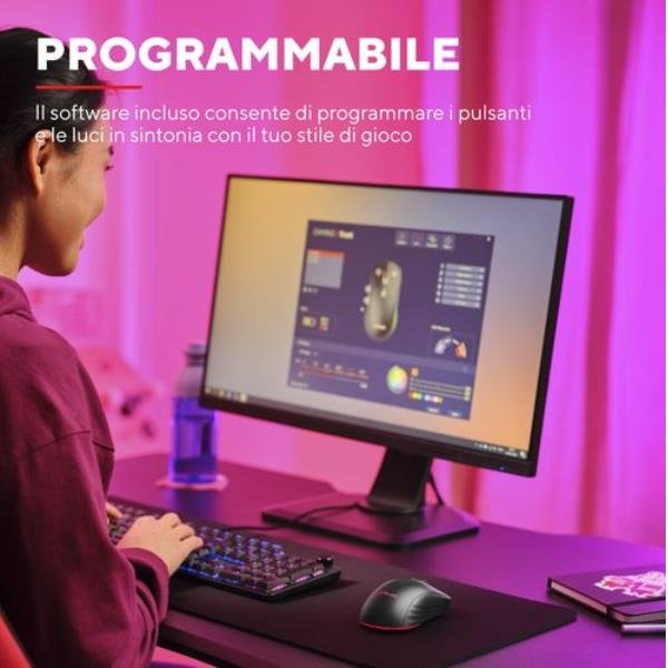 Trust MOUSE WIRELESS GAMING RICARICABILE RGB 10.000 DPI …