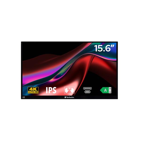 Verbatim Portable Touchscreen Monitor 15.6' 4K Metal Housing