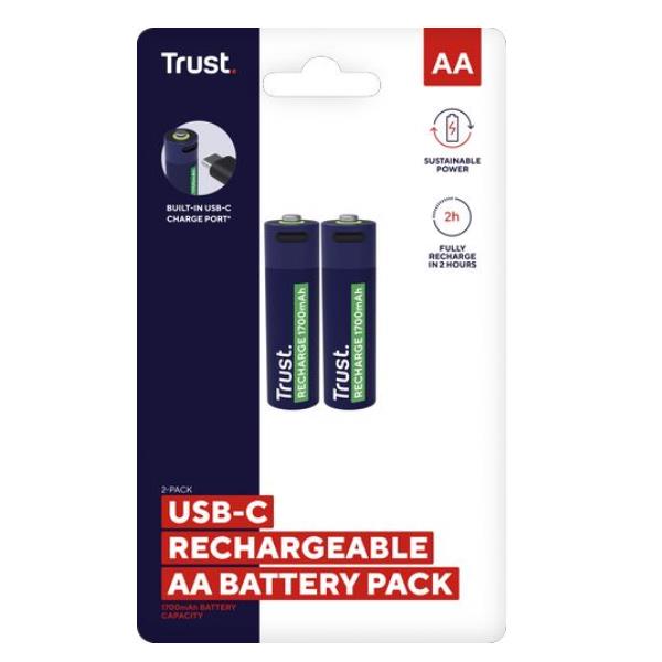 Trust 2PZ BATTERIE AA RICARICABILI TRAMITE PORTA USB-C …