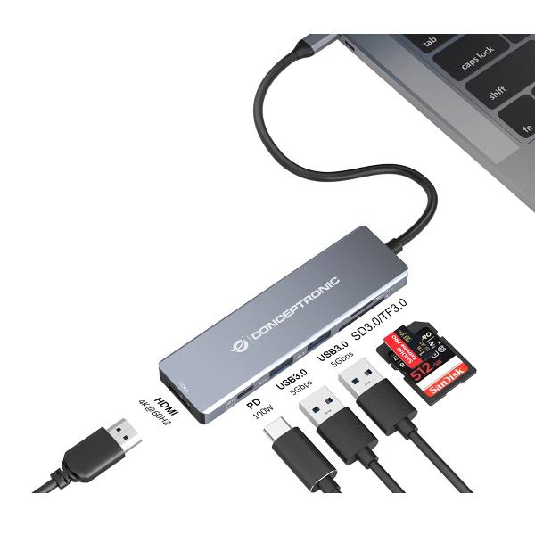 Conceptronic DOCKING STATION 6-IN-1 USB 3.2 Gen 1 …