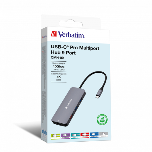 Verbatim USB C Pro MULTIPORT HUB 9 IN …
