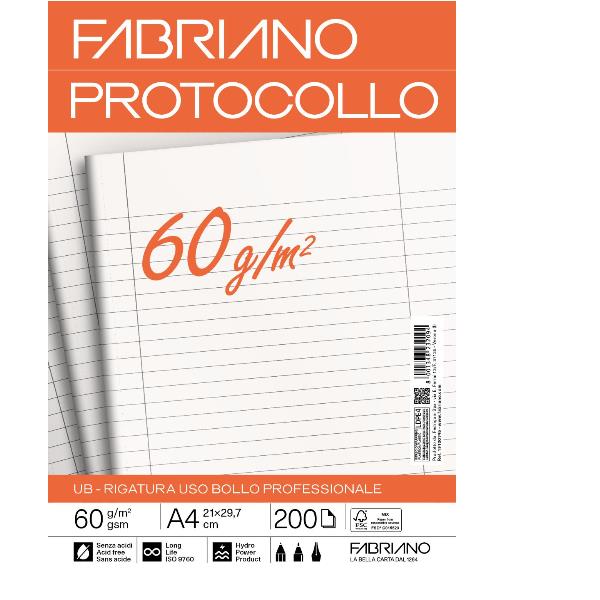 Fabriano CARTA PROTOCOLLO A4 60g 200ff - RIG …